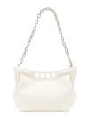 Alexander Mcqueen Women's The Small Peak Leather Shoulder Bag In White