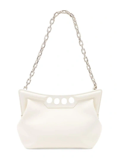 Alexander Mcqueen Women's The Small Peak Leather Shoulder Bag In White