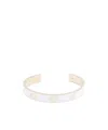 Alexander Mcqueen Thin Skull Cuff In White