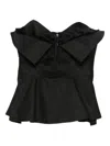 Alexander Mcqueen Black Corset Top In Silk Blend In Multi