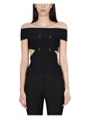 Alexander Mcqueen Lex Sliced Top Ld32 In Black