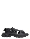 Alexander Mcqueen Flat Strappy Sandals In Black