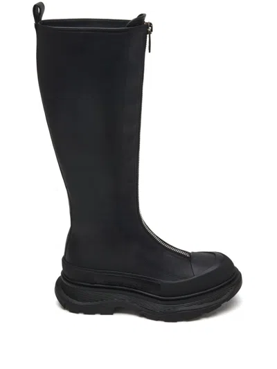Alexander Mcqueen Women Tread Slick Boot In Black