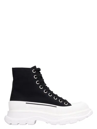 Alexander Mcqueen Women's Tread Slick Lace-up Ankle Boots