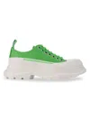 Alexander Mcqueen Sneakers Tread Aus Weissem Und Silberfarbenem Leder In White Green
