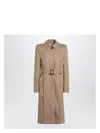 Alexander Mcqueen Alexander Mc Queen Beige Trench Coat With Belt In Beige
