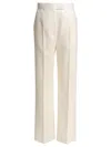 Alexander Mcqueen Tailored High-waist Trousers In Wool In White