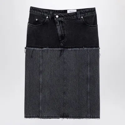 ALEXANDER MCQUEEN WOMEN'S TWO-TONE DENIM SKIRT