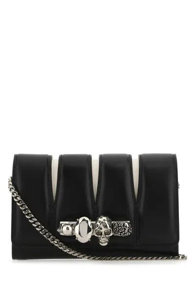 Alexander Mcqueen Women Two-tone Nappa Leather The Slash Clutch In Multicolor