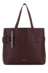 Alexander Mcqueen Tyrian Purple Leather T-bar Shopping Bag In Purple