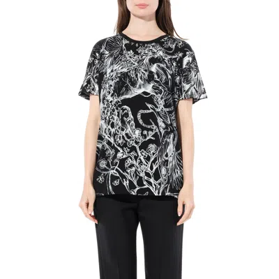 Alexander Mcqueen Women's Unicorn Dreams T-shirt In Black/white