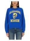 Alexander Mcqueen Women's Varsiity Skull Sweatshirt In Blue