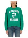 Alexander Mcqueen Mcqueen Women 'varsity Skull' Sweatshirt In Green