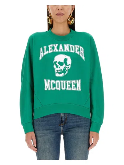 ALEXANDER MCQUEEN WOMEN'S VARSIITY SKULL SWEATSHIRT