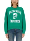 Alexander Mcqueen Mcqueen Women 'varsity Skull' Sweatshirt In Green