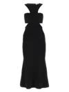 Alexander Mcqueen Black Slashed Harness Midi Dress In Black