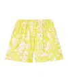 Alexander Mcqueen Warped Floral Shorts In Yellow