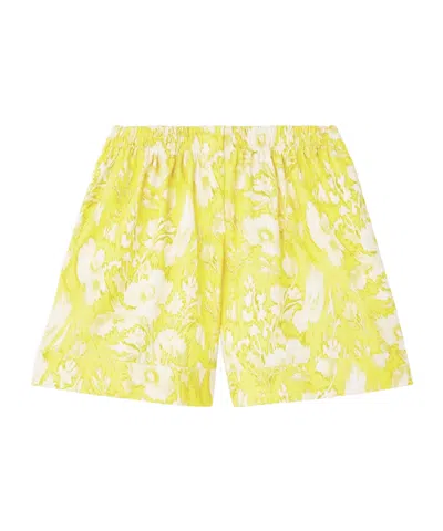 ALEXANDER MCQUEEN WOMEN'S WARPED FLORAL SHORTS IN YELLOW