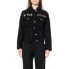 Alexander Mcqueen Women's Washed Denim Jacket In Black