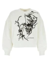 Alexander Mcqueen Boxy Cherry Blossom Skull Sweat In White