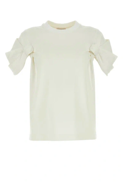 Alexander Mcqueen Knot-detail Cotton T-shirt In White