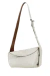Alexander Mcqueen Leather Crossbody Bag With Adjustable Strap And Textured Finish In White