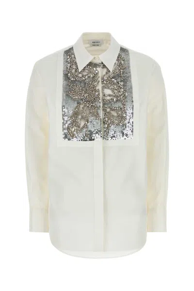 Alexander Mcqueen Women White Poplin Shirt