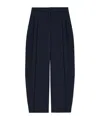 Alexander Mcqueen Wool Wide-leg Tailored Trousers In Blue