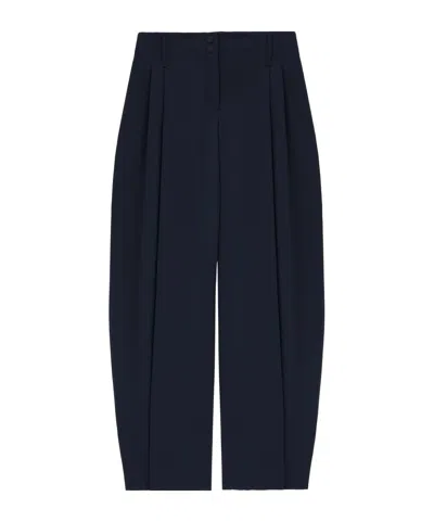 Alexander Mcqueen Women's Wide Leg Tailored Trousers In Navy