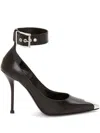 Alexander Mcqueen 105mm Metallic Toe-cap Detail Pumps In Black