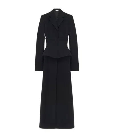ALEXANDER MCQUEEN WOMEN'S WOOL CASHMERE LONG COAT IN BLACK