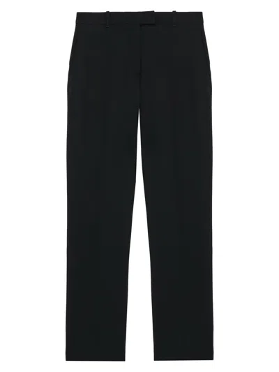 Alexander Mcqueen Women's Wool Crop Trousers In Black
