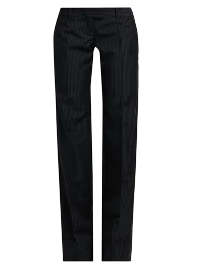 Alexander Mcqueen Women's Wool Crop Trousers In Black