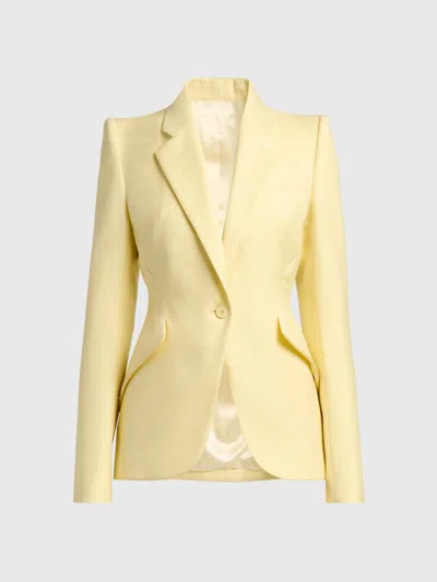 Alexander Mcqueen Women's Wool One-button Blazer In Yellow