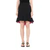 Alexander Mcqueen Women's Wool Silk Skirt In Black/pink