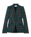 Alexander Mcqueen Single-breasted Wool Tartan Jacket With Peak Lapels In Green