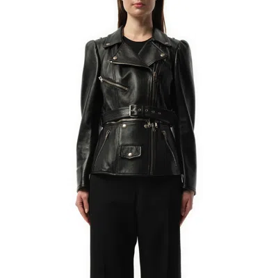 Alexander Mcqueen Women's Zip Dt Biker In Black