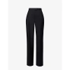 ALEXANDER MCQUEEN ALEXANDER MCQUEEN WOMEN'S BLACK PRESSED-CREASE BUTTONED-POCKET REGULAR-FIT STRAIGHT-LEG WOOL TROUSER