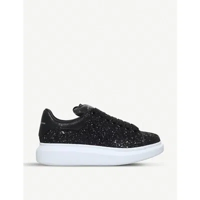 Alexander Mcqueen Womens Black Women's Runway Glitter-leather Platform Trainers Eur 35 / 2 Uk