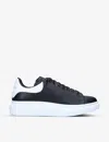 Alexander Mcqueen Womens  Show Leather Mid-top Trainers In Black