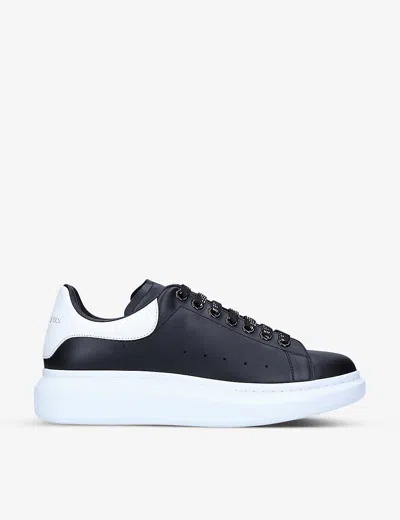 Alexander Mcqueen Womens  Show Leather Mid-top Trainers In Black