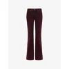 Alexander Mcqueen Womens  Flared Five-pockets Straight-leg Mid-rise Denim Jeans In Dark Raspberry