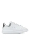 Alexander Mcqueen White Oversize Sneakers With Snake Print On The Heel In Leather Woman In White