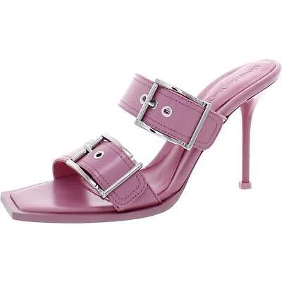 Pre-owned Alexander Mcqueen Womens Pink Leather Heels Shoes 39 Medium (b,m) Bhfo 3326 In Pink/silver