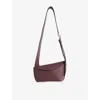 Alexander Mcqueen Sling Small Leather Crossbody Bag In Cranberry/silver