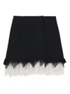 Alexander Mcqueen Mcqueen Cobweb Lace Wool Gabardine Miniskirt