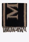 Alexander Mcqueen Wool And Alpaca Scarf With Fringes In Black