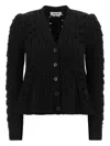 Alexander Mcqueen Wool And Cashmere Cable Cardigan Clothing In Black