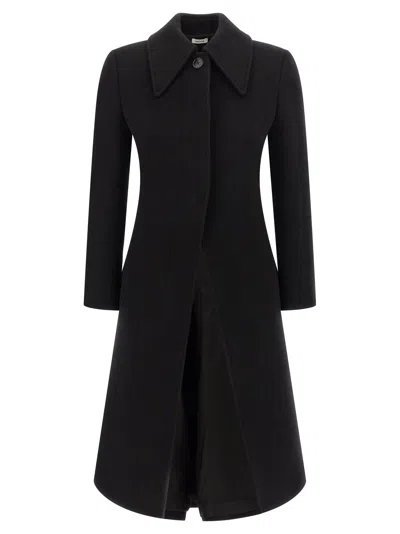Alexander Mcqueen Wool And Cashmere Coat In Black