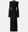 Alexander Mcqueen Long Wrap Suiting Wool Cashmere Coat In Black